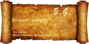 Bleuer Gergő névjegykártya