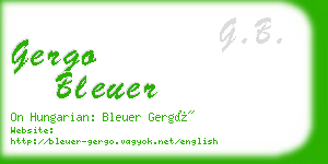 gergo bleuer business card